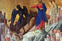 07 The Temptation Of Christ On The Mountain - Duccio Di Buoninsegna 1308-11 Frick Collection New York City